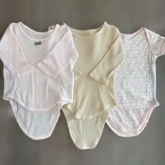 ベビー肌着西松屋長袖ボディスーツ2点 ユニクロ半袖1点セット　サイズ80