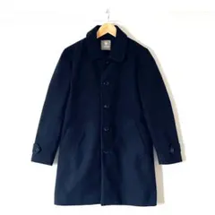 【月初セール・良品】ナノユニバース チェスターコート S 紺 メンズ ロング