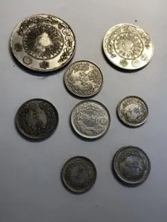 X7 まとめて 1円銀貨 7枚セット 日本古錢 一圓銀貨 コイン 貿易