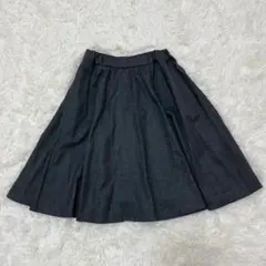 LE SOUK スカート ウール混 フレア チャコールグレー きれいめのサムネイル