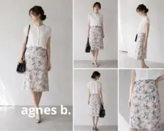 agnes b. アニエスベー シルク 総柄 タイトスカート 38（M）のサムネイル