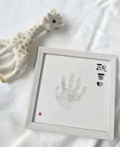 100日祝い　手書きメモリアル書　手形足形　ましかくサイズ15cm