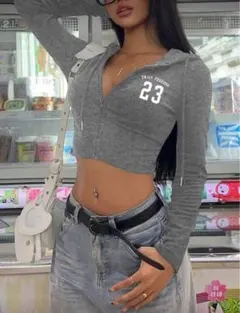 ショートパーカー 裏起毛