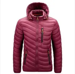 【新品】軽量 ダウンジャケット 赤 レッド 防寒 フード付 アウトドア