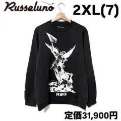 ラッセルノ ゴルフ クルーネック P.O スプレー ペイズリー ライム XL 6