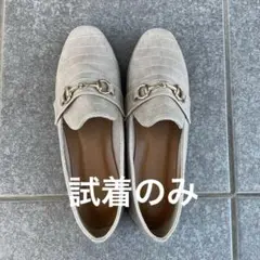 試着のみ　値下げ　ローファー　スクエアトゥビット付きローファー　23.5