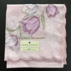 PIERRE BALMAIN チューリップ柄ハンカチ　女性　ピンク　春