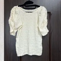 アイボリー パフスリーブ 半袖トップス