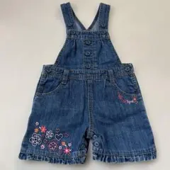 オシュコシュ デニムオーバーオール 花柄刺繍