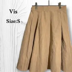 Vis❤タグ付／スカート／ブラウン／S／ウエストゴム／カジュアル／春コーデ