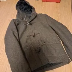 ブラウン ダッフルコート ウール混紡