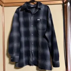 ブラック系チェック柄 XL 長袖ネルシャツ