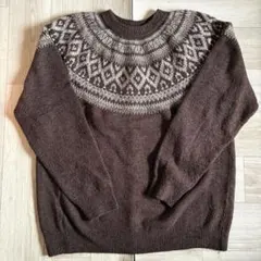 美品　BEAMS HEART ノルディック柄セーター Lサイズ
