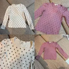 H&M 長袖 リブトップス 小花柄 2枚セット