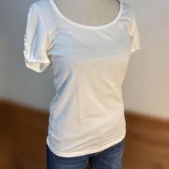 3can 袖刺繍付き半袖Tシャツ Mサイズ単品S4123のサムネイル