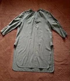 ouvert ストライプ 長袖 シャツワンピース