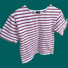 petit main 赤ストライプ Tシャツ 110