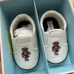 POLO クマ刺繍 スリッポン ベビーシューズ