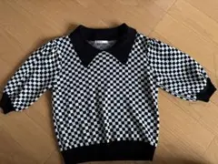 ems excite チェッカーフラッグ柄 ポロニット