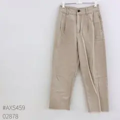 ローリーズファーム 2タックワイドストレートカットオフデニムパンツ ベージュ M