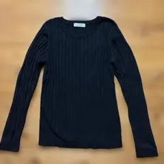 リブニット 長袖 黒