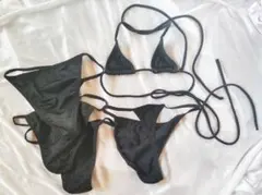新品 人気! ブラック セクシー マイクロビキニ