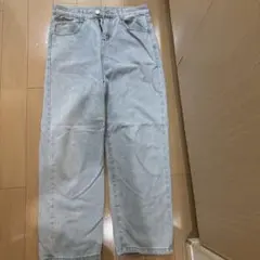 ライトブルー ワイドデニムパンツ