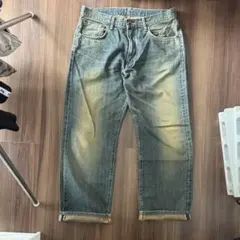 00s EDWIN 505x W33 赤耳デニムパンツ ヴィンテージ加工 日本製