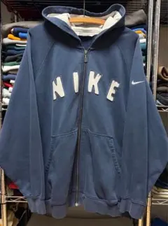 00s NIKE ナイキ フルジップパーカー ワンポイント 銀タグ スウォッシュ