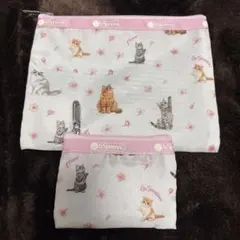 LeSportsac × MAQUIA 猫×桜柄ポーチセット 在庫5