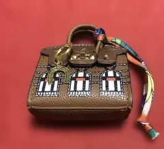 【新品】ミニチュアバッグ　チャーム ブラウン 小物入れ　キーケース
