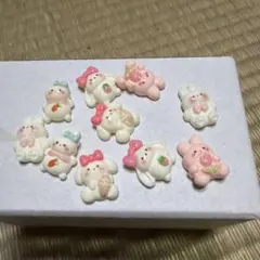 うさぎ デコパーツ 10個セット ハンドメイド素材