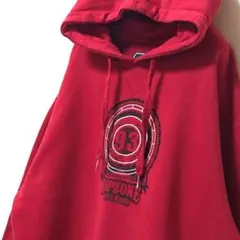 リップゾーン ロゴ スウェットパーカー レッド 赤 L 古着