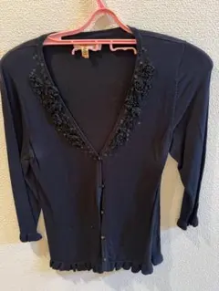 ネイビー Vネックカーディガン & Uネックトップス