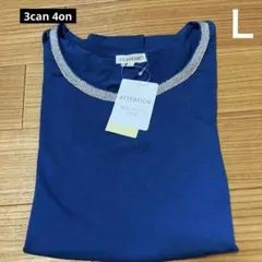 3can4on レディース 半袖 Tシャツブルーのサムネイル