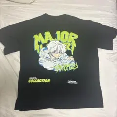 アニメ風 プリントTシャツ ブラック ストリート ビッグシルエット