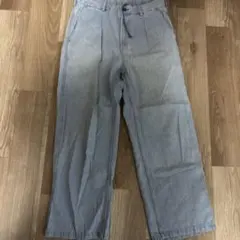 ライトブルー デニム ワイドパンツ イージーパンツ