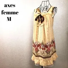 ワンピース 花柄 フリル リボン ノースリーブ フェミニン axes femme