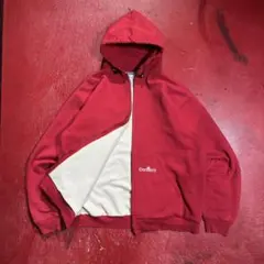 90s Carhartt ジップパーカー 裏サーマル　フェードレッド　カーハート