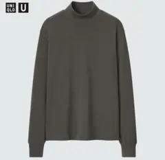 UNIQLO U ヒートテックコットンモックネックT 長袖 ダークグレー Lのサムネイル
