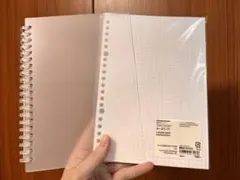 B5 方眼ルーズリーフ+20リングファイル 透明のサムネイル