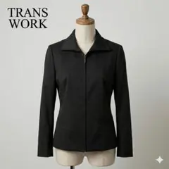 TRANS WORK ダブルジップ ジャケット 黒 M ストレッチ ブルゾンのサムネイル