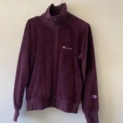 Champion バーガンディ ベロアジップアップ パーカー
