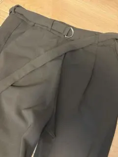 マタニティ　スラックス　ブラック スリムフィットパンツ ベルト付き