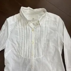 アバクロ　ホワイトコットンシャツ ピンタック付き　アメリカ正規店購入