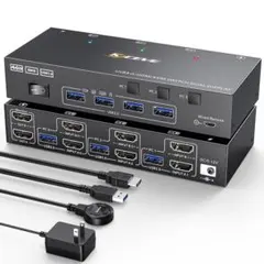 KCEVE HDMI デュアルモニター対応 KVMスイッチ 3台PC切替のサムネイル