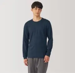 美品　無印良品　あったか綿100% 厚手　インナー　ダークネイビー　M