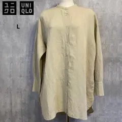 UNIQLOリネンブレンドスタンドカラーチュニック 美品のサムネイル