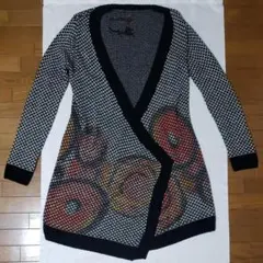 デシグアル Desigual 　黒×白　ロングカーディガン