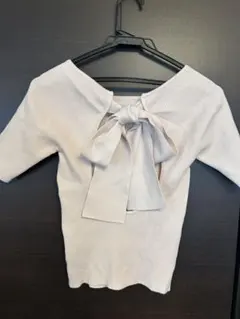 SNIDEL リボン付きバックオープンニット